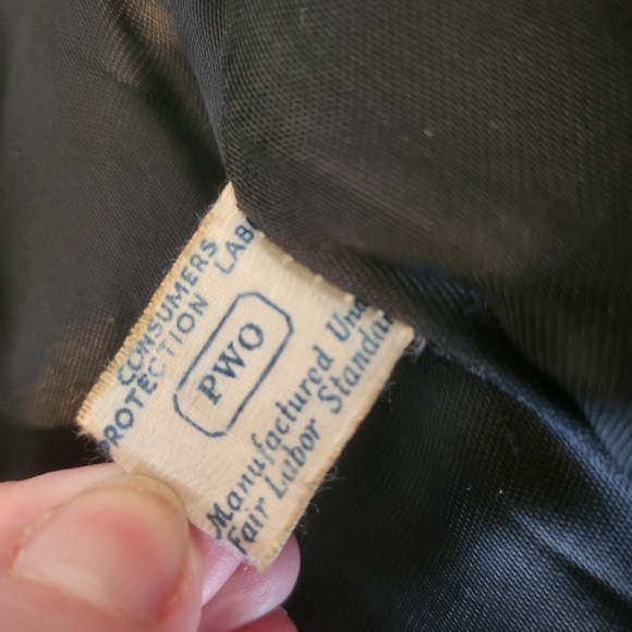 Vintage 1930s Union Made Princess Coat Black Wool Blend With Belt - Picture 9 of 13